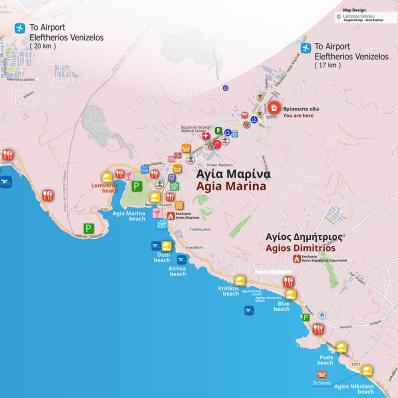 Σχεδιασμός τουριστικού χάρτη για AirBnb Αγια Μαρίνας  Αττικής
